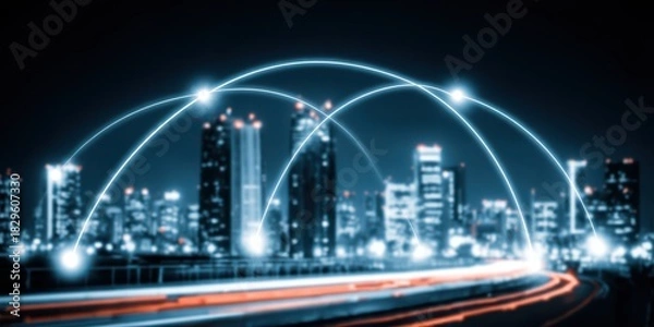 Fototapeta Satellite monitoring enhances enterprise connectivity, facilitates quick recovery, promotes mobility, and ensures effective networking across multiple regions