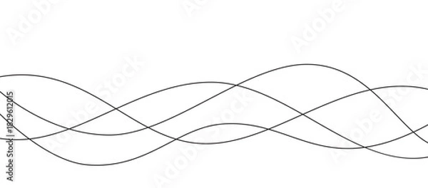 Obraz Continuous wavy lines. Water waves. Wavy pattern.