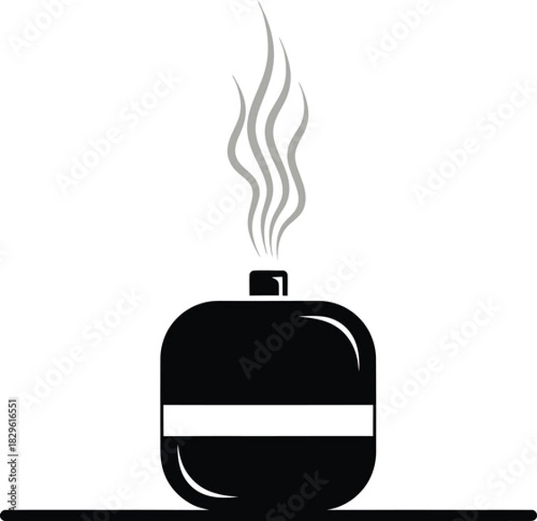 Obraz Aromatherapy diffuser black and white vector illustration graphic design eps silhouette