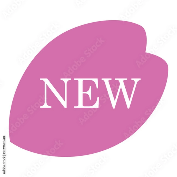 Fototapeta 桜の花びらのイラスト素材　「NEW」の文字入り　背景透過　ピンク
