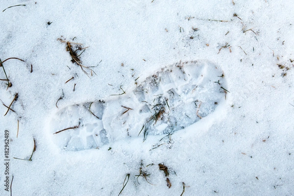 Fototapeta Bootprint snow