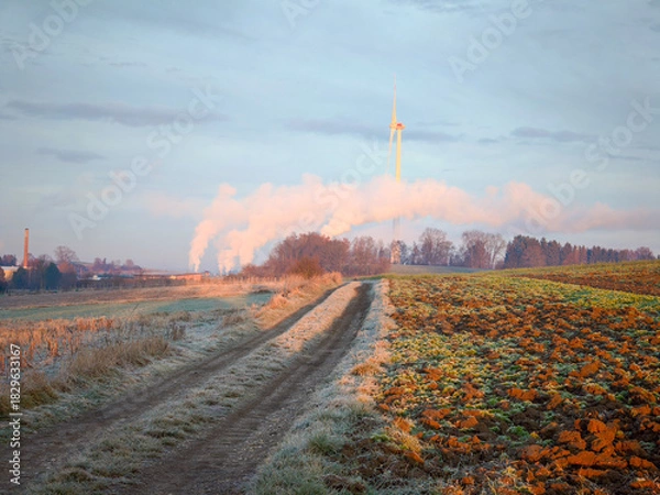 Obraz Factory smoke field 