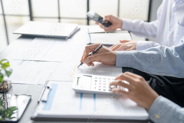 Fototapeta Business People Meeting Design Ideas professional investor working new start up project. Concept. business planning in office.