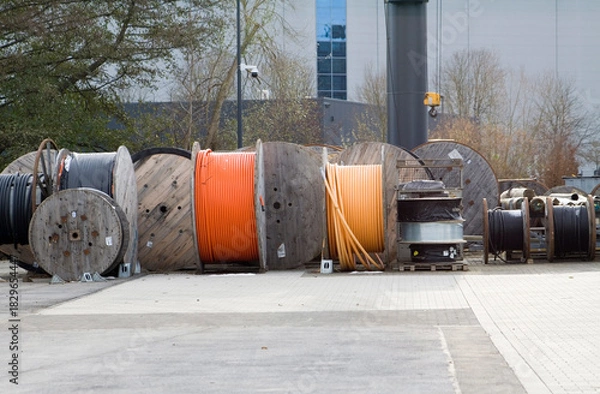 Fototapeta Glasfaserkabel Lager