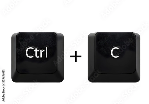 Obraz Computer keyboard ctrl and c keys shortcut isolated on transparent background