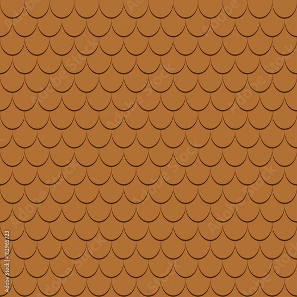 Fototapeta Roof tiles seamless pattern. Shingles profiles background. Vector illustration.