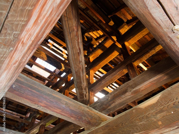 Obraz 木組みが織りなす、日本建築の構造美