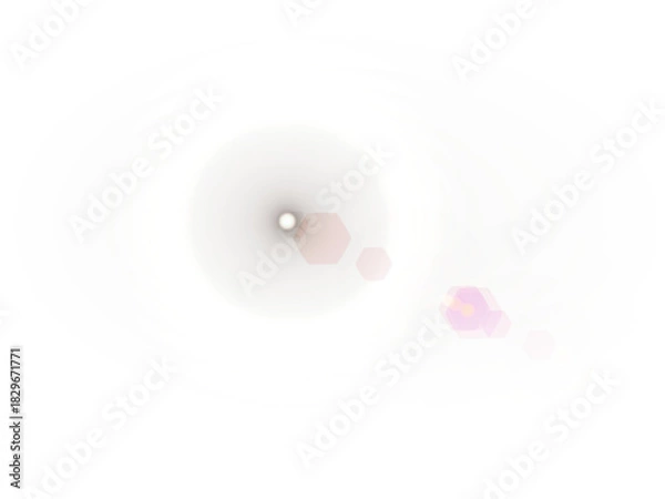 Fototapeta Cinematic circular white light burst and colorful lens flare PNG image