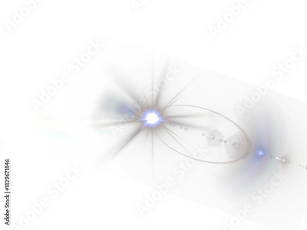 Fototapeta Intense colorful star lens flare light effect overlay PNG image