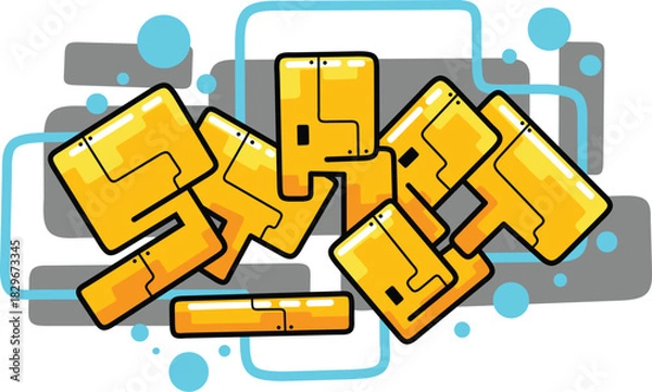 Obraz street word graffiti text font sticker illustration	
