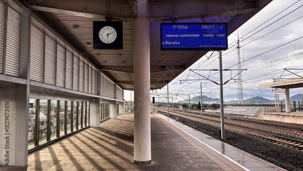 Obraz Train station with clock and display board
