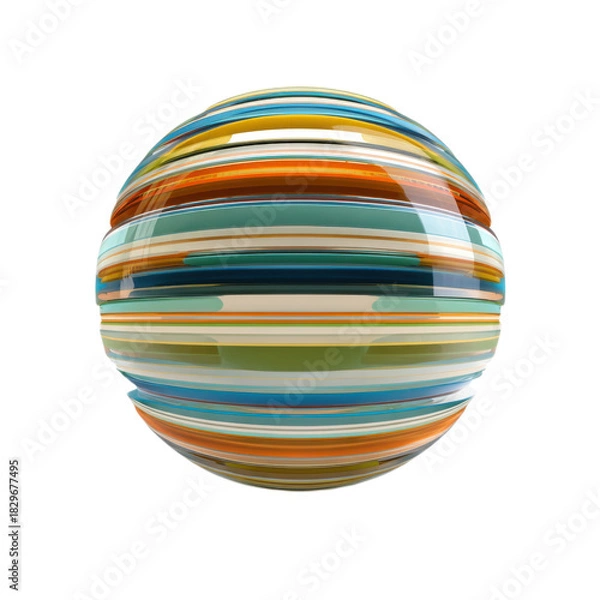 Obraz A colorful egg shaped object with stripes