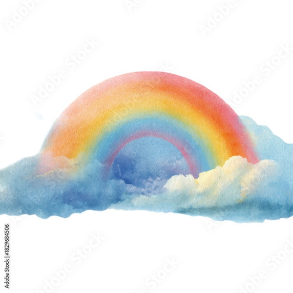 Obraz A rainbow is painted on a white background