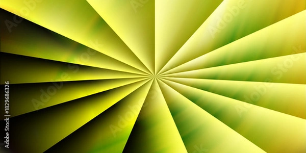Fototapeta Abstract Radial Burst in Yellow and Green, Dynamic Sunburst Background, Modern Art Design
