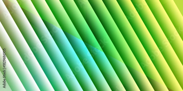 Obraz Diagonal Gradient Stripes with Smooth Color Transition from White to Green and Yellow