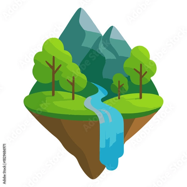 Fototapeta Floating Island Scene Vector