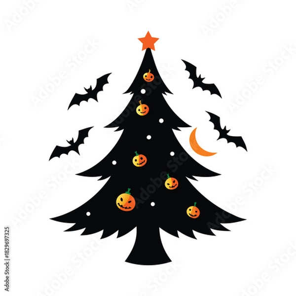 Obraz christmas tree vector illustration
