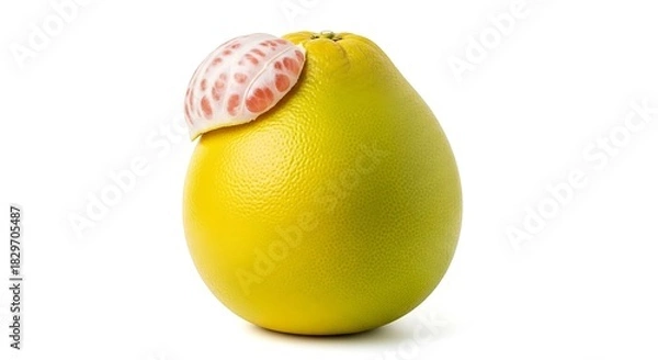 Obraz Fresh Yellow Pomelo Fruit with Segmented Interior.