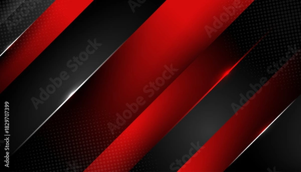 Obraz Modern Abstract Background with Red and Black Diagonal Lines