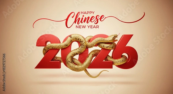 Obraz Chinese new year greeting with snake