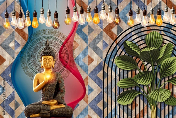 Obraz buddha statue in temple