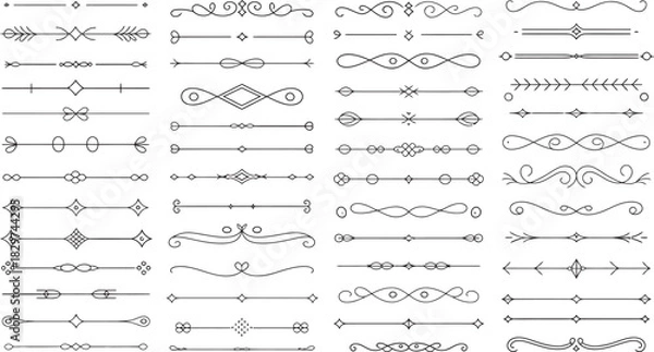 Fototapeta Elegant Divider Collection Ornate Line Separators and Dividers