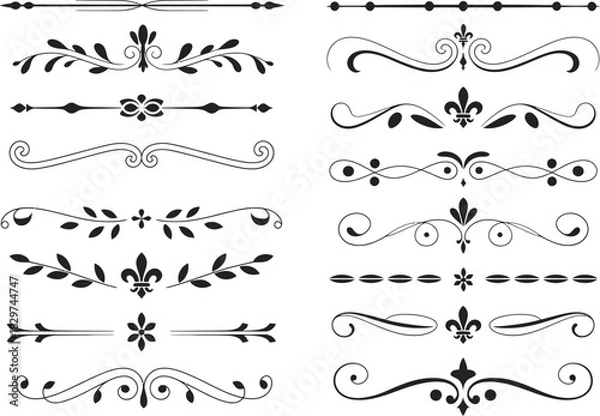 Fototapeta Elegant Ornate Dividers and Decorative Elements for Design Projects