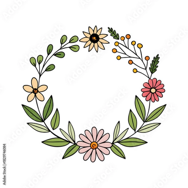 Fototapeta floral frame with flowers