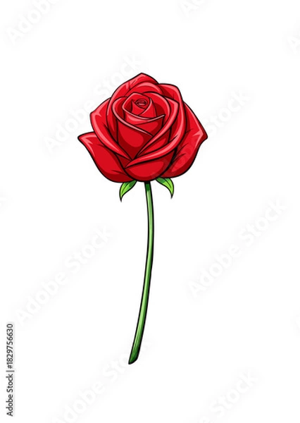 Fototapeta red rose isolated on white