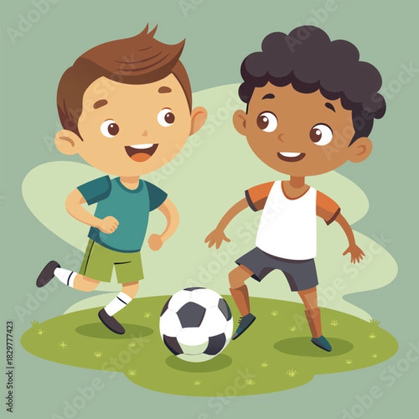 Obraz children playing soccer