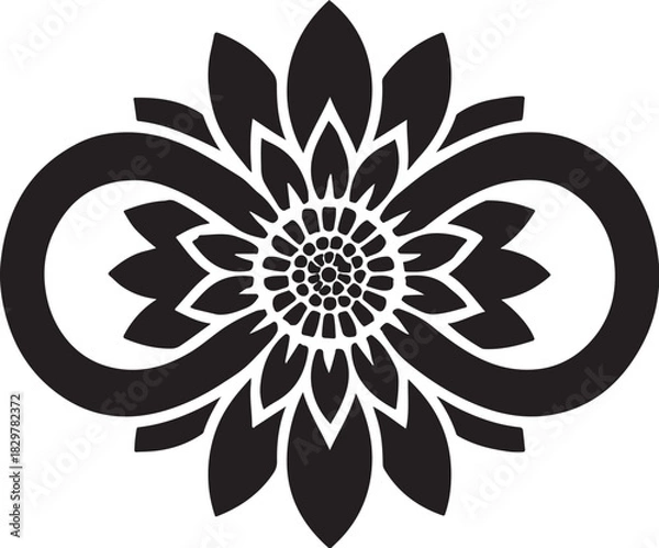 Obraz Sunflower Mandala Infinity Bloom Spiral.eps