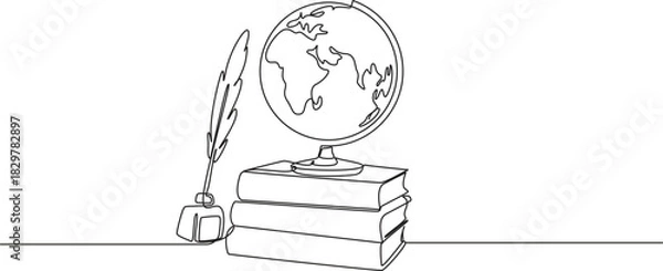 Obraz Education Line Art vector illustration,3