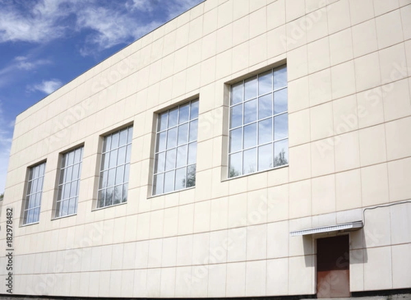 Fototapeta Building with facade cladding, close up