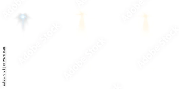 Fototapeta Three glowing ethereal spirit light figures PNG image