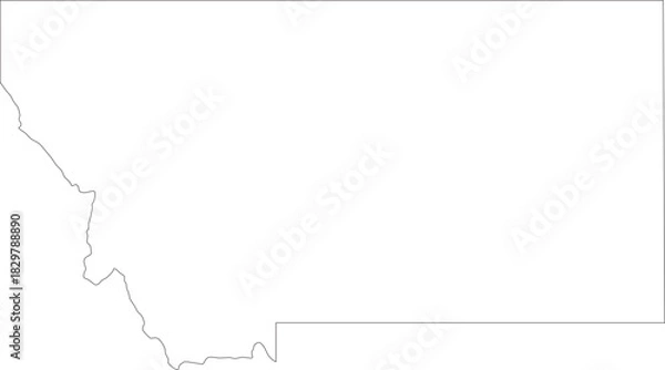 Fototapeta Montana Map Stroke Outline Isolated State of USA Minimalist Vector