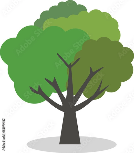 Fototapeta Nature's Simplicity A Stylized Tree Illustration for Ecological Harmony and Green Growth
