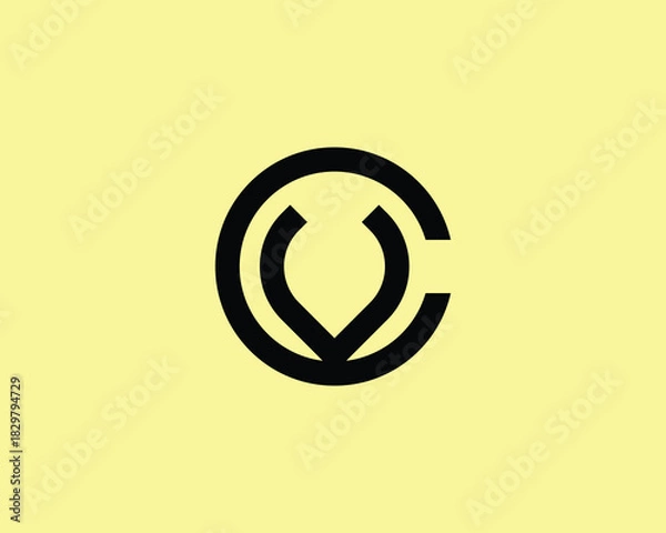 Fototapeta CV VC logo design.