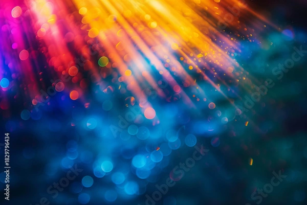 Obraz AI. Colorful light beams background