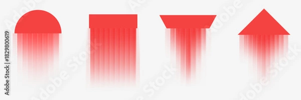 Obraz Abstract art composition with geometric blurred fractal glass style. Set of backgrounds for design cover banner, card, poster. Fashion vector illustration.