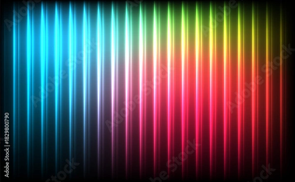 Obraz Abstract bright art background in fashion ribbed color glass style. Vibrant futuristic graphic for design wallpaper, banner, cover. Colorful vector illustration.