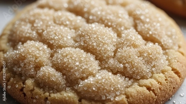 Fototapeta Macro photograph of a freshly baked sugar cookie
