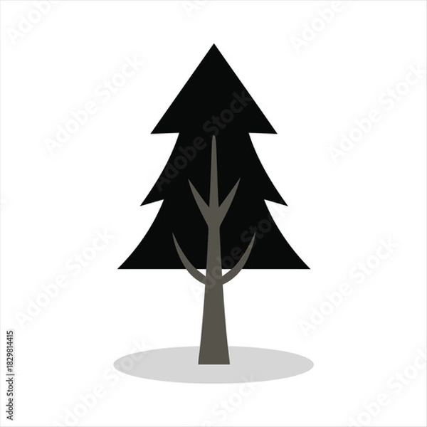 Fototapeta Simple Tree Silhouette Vector Art