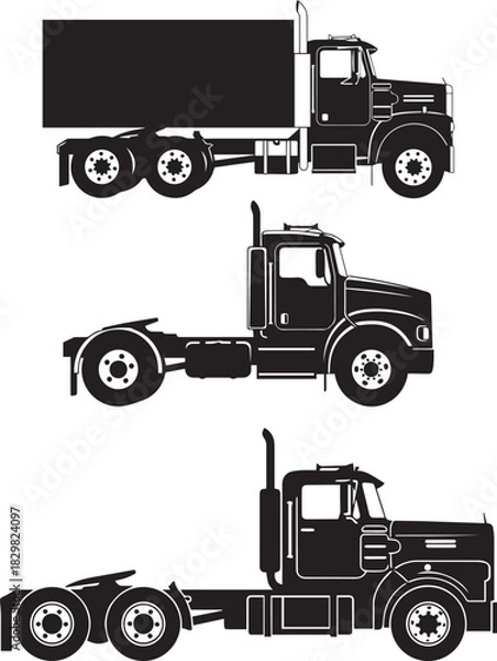 Fototapeta set of trucks vector