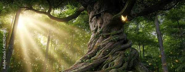 Obraz enchanted forest, AI generated