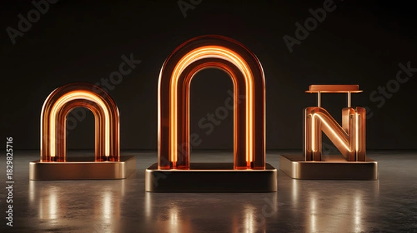 Obraz Glowing 3D Curves