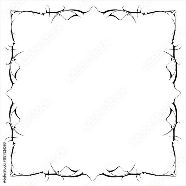 Obraz Vintage decorative frame in Gothic style - elegant black  frame on white background, JPG, 300 DPI 
