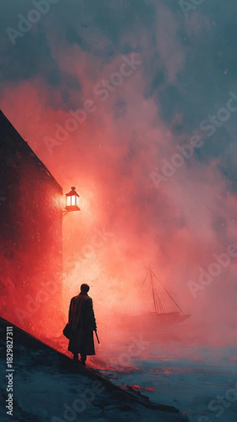 Fototapeta silhouette of a man