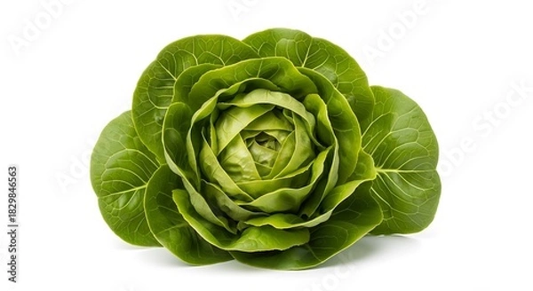 Fototapeta A fresh head of butter lettuce isolated on white background