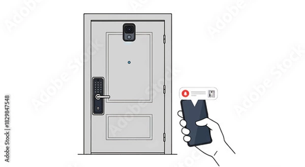 Obraz Smart Doorbell Camera with Mobile Alerts and Keyless Entry System