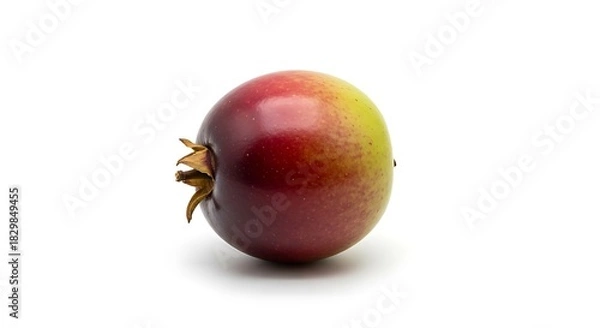 Fototapeta A single red and green gooseberry isolated on white background